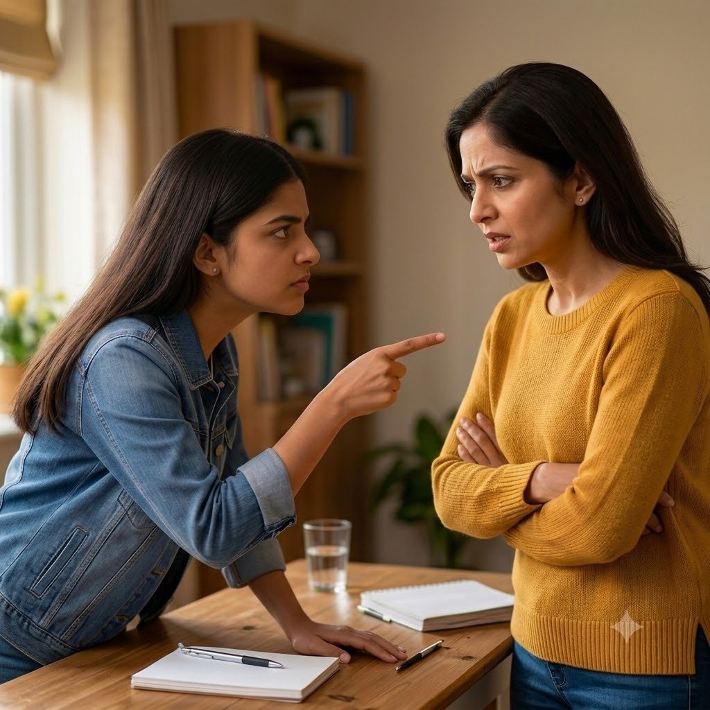 Parent unsure how to respond during a tense conversation with their teenager