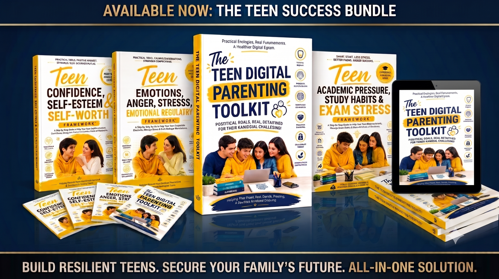 The full Teen Digital Parenting Toolkit set, including all bonus frameworks